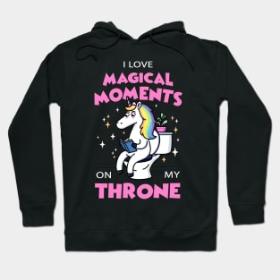 Magical Moments on Throne Unicorn Reading Book in Toilet Hoodie